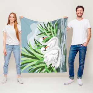 Couverture Polaire Cygnes sur l'eau