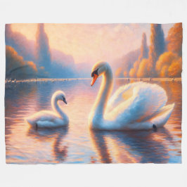 Couverture Polaire Cygnet et cygne