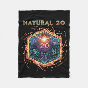 Couverture Polaire D20 enflammé 20 Naturel D&D Critique Épique
