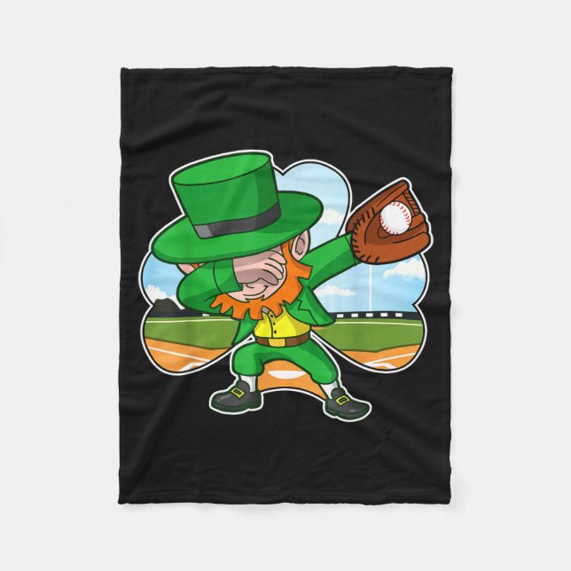 Couverture Polaire Dabbing Leprechaun Baseball St Patricks Day Irish  (Devant)