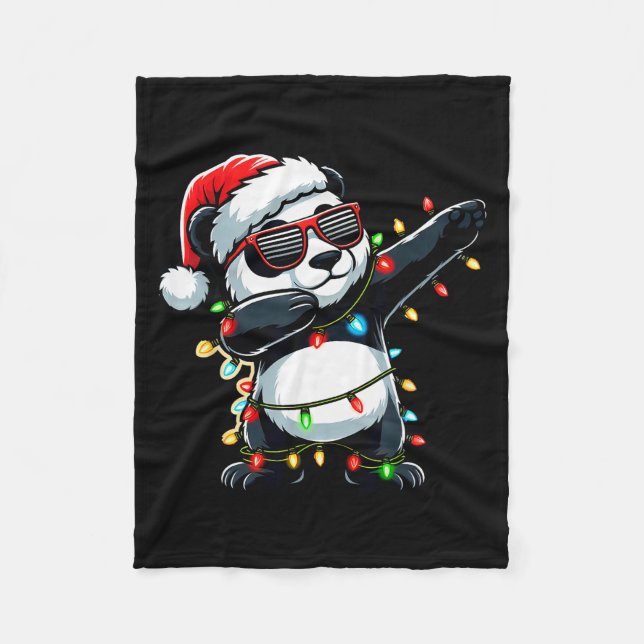 Couverture Polaire Dabbing Panda Xmas For Kids Boys Girl Panda Lover  (Devant)