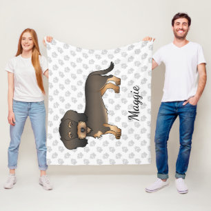 Couverture Polaire Dachshund à poil dur sanglier de dessin animé Chie