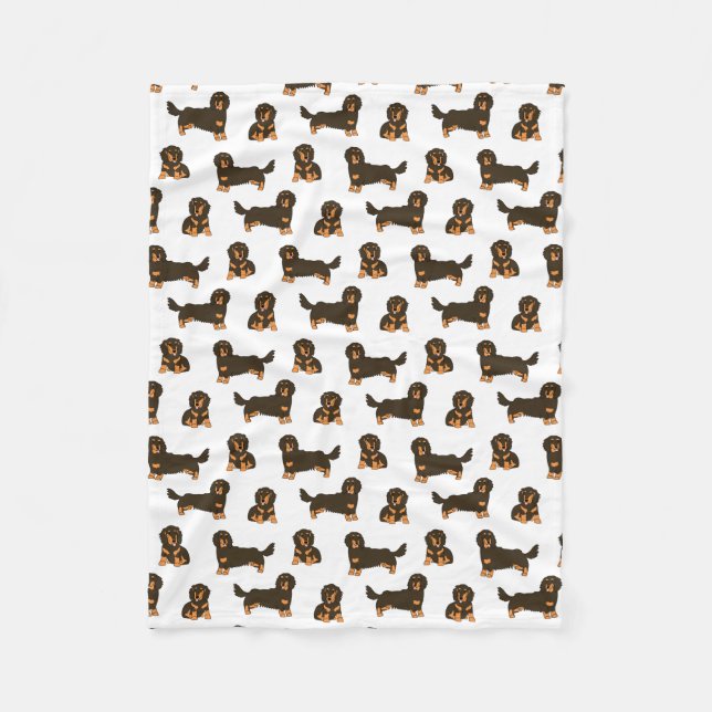 Couverture Polaire Dachshund aux cheveux longs (Devant)