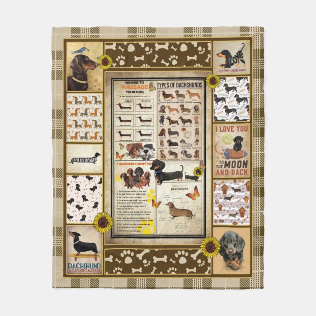 Couverture Polaire Dachshund Connaissances - Cadeau général (Devant)