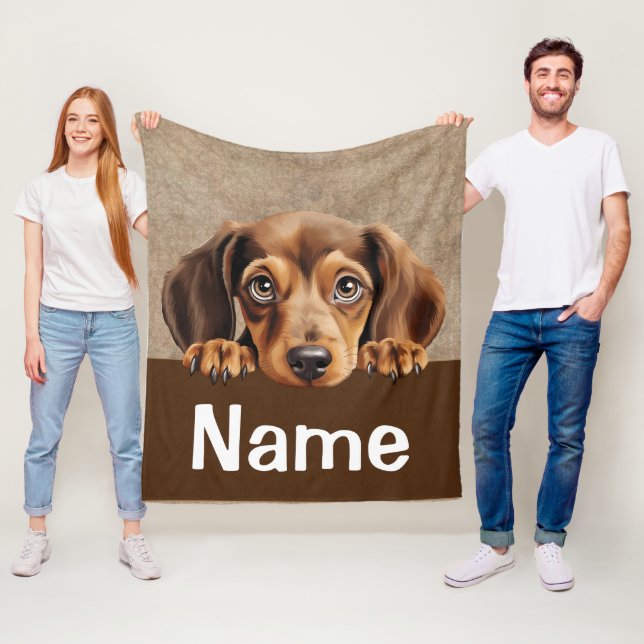 Couverture Polaire Dachshund Peeking Chien Chien Chien Chien Animaux (En situation)