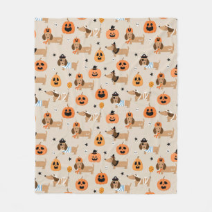 Couverture Polaire Dachshunds en Halloween Costumes Motif