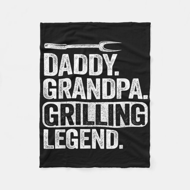 Couverture Polaire Daddy Grandpa Grilling Légende Fumer Viande Drôle  (Devant)