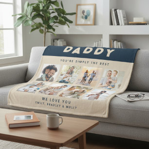 Couverture Polaire Daddy Simply The Best Photo Collector Personnalisé