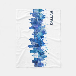 Couverture Polaire Dallas Texas Skyline Blue