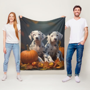Couverture Polaire Dalmatien chiot Automne Délice Citrouille