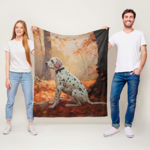Couverture Polaire Dalmatien en automne Feuilles automne Inspirer