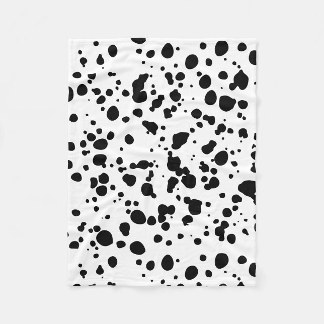 Couverture Polaire Dalmatien Spots noir blanc. Moderne. Animaux fourr (Devant)