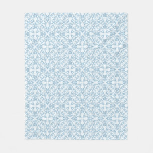 Couverture Polaire Damassé bleu-clair