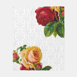 Couverture Polaire Damassé gris-clair élégante florale