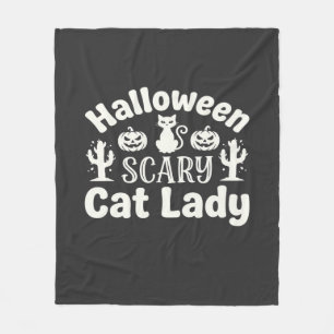 Couverture Polaire Dame de chat effrayante Halloween_1
