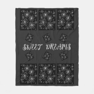 Couverture Polaire Dandelion, Fleurs sauvages et Abeilles de miel