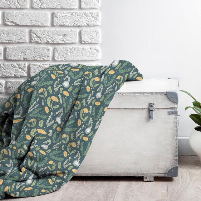 Couverture Polaire Dandelion Floral Weed Motif (Dandelion Pattern Fleece Blanket)