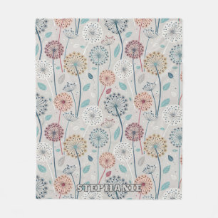 Couverture Polaire Dandelion Whimsical - Rouge, Jaune, Blanc & Turquo
