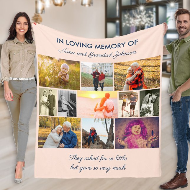 Couverture Polaire Dans l'amour Mémoire rose pâle Collage photo (Créateur téléchargé)