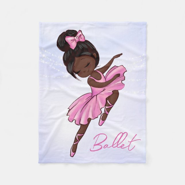 Couverture Polaire Danse de ballet rose Tutu afro-américaine Ballerin (Devant)