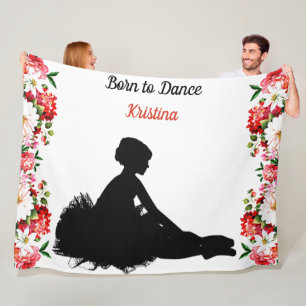 Couverture Polaire Danse Floral "Born to Dance" Personnalisé