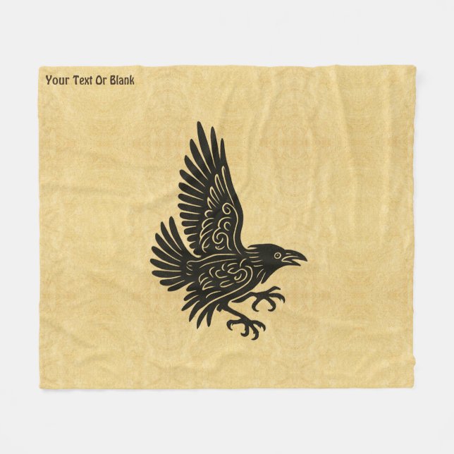 Couverture Polaire Danse Norse Raven (Devant (Horizontal))