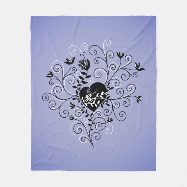 Couverture Polaire Dark Abstrait Whimsical Fixe Coeur brisé (Devant)
