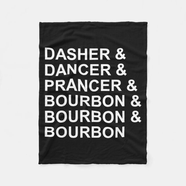 Couverture Polaire Dasher Dancer Prancer &amp; Bourbon Funny Christma (Devant)