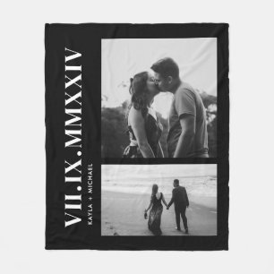 Couverture Polaire Date minimale à 2 chiffres romains pour couple pho