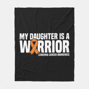 Couverture Polaire Daughter Warrior Orange Ribbon Leukemia Cancer Awa
