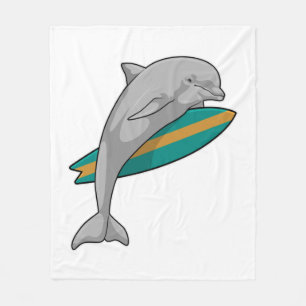 Couverture Polaire Dauphin en surfeur avec Surfer