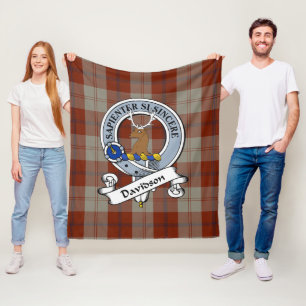 Couverture Polaire Davidson Dress Dancers Clan Badge Tartan Plaid
