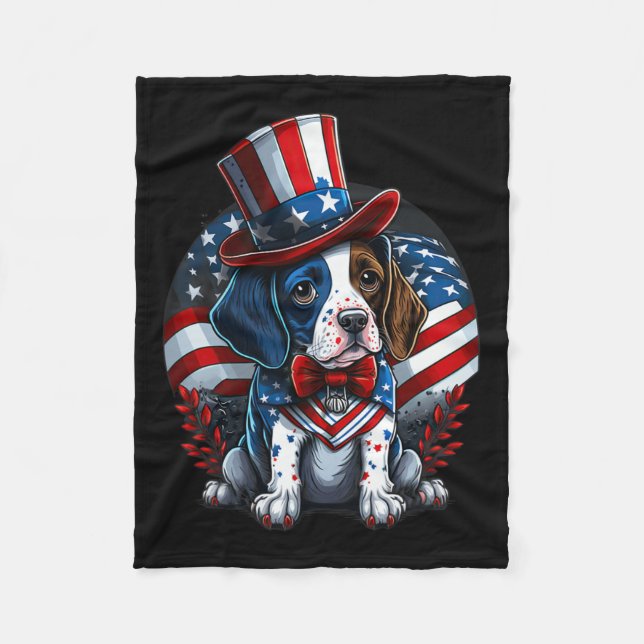 Couverture Polaire De Juillet Patriotique Anglais Pointer Dog Us Drap (Devant)