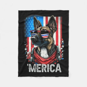 Couverture Polaire De Juillet Patriotique Belge Malinois Chien Merica