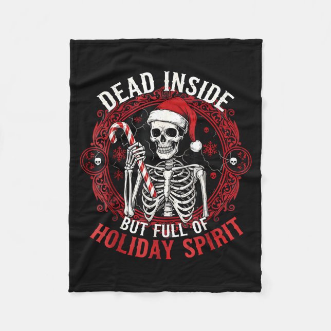 Couverture Polaire Dead Inside But Full Of Holiday Srit – Funny Skele (Devant)