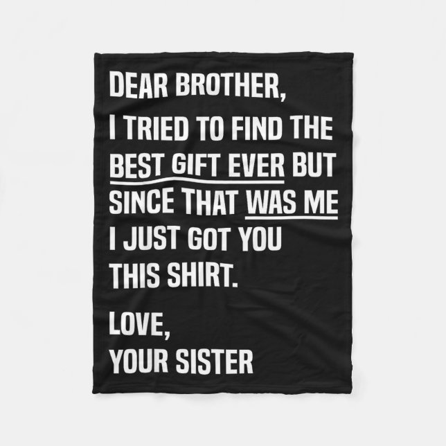 Couverture Polaire Dear Brother Quote Funny Sibling Humor Joke From S (Devant)