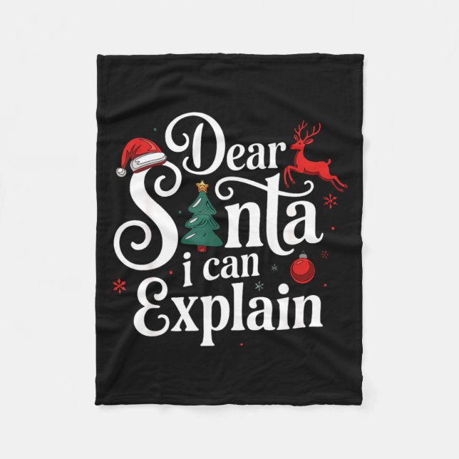 Couverture Polaire Dear Santa Can Explain Funny Christmas Kids Adults (Devant)