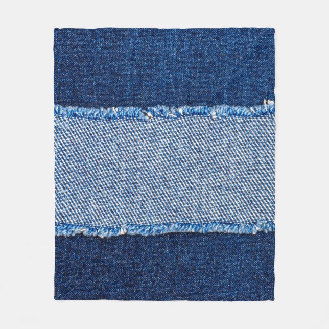 Couverture Polaire Déchiré déchiré jean bleu tissu cadre sur bl (Devant)