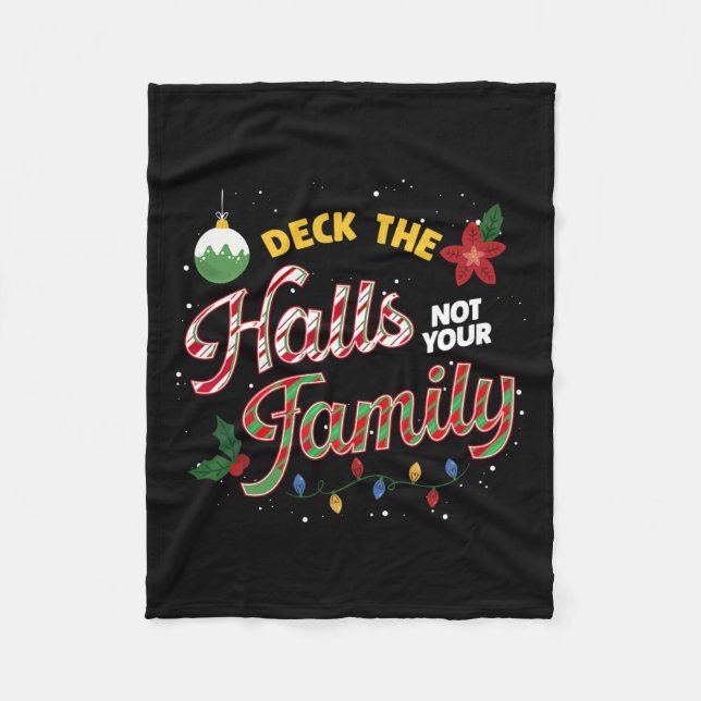 Couverture Polaire Deck Les Halls Pas Votre Famille Drôle Humour de N (Devant)