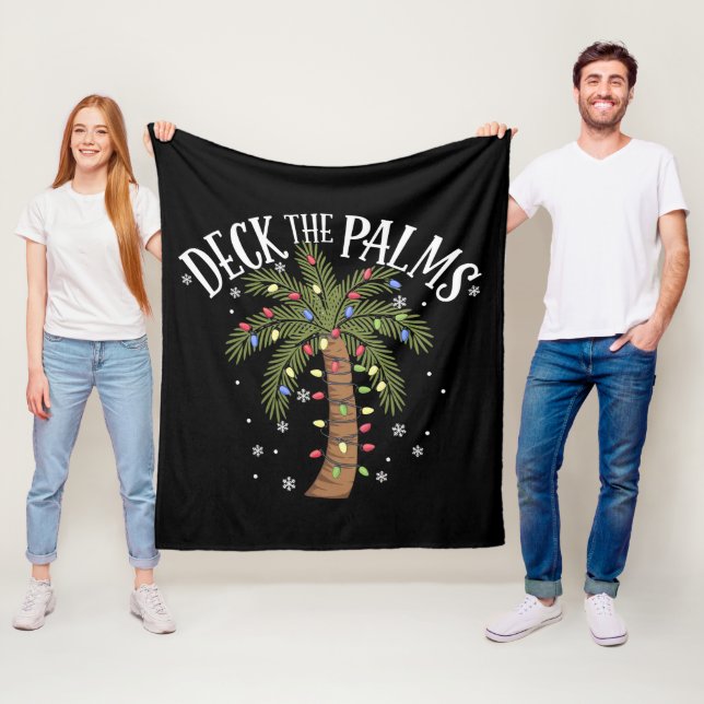 Couverture Polaire Deck Les Palms Tropical Hawaii Christmas Palm Tree (En situation)