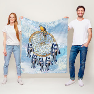 Couverture Polaire Décor de la maison de capture de rêve bleu exotiqu