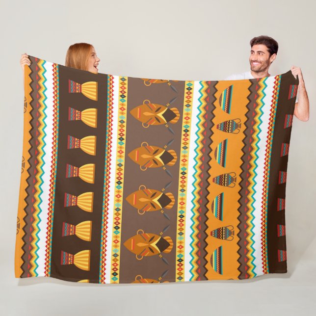 Couverture Polaire Décor d'origine africaine Tribal motif (En situation)