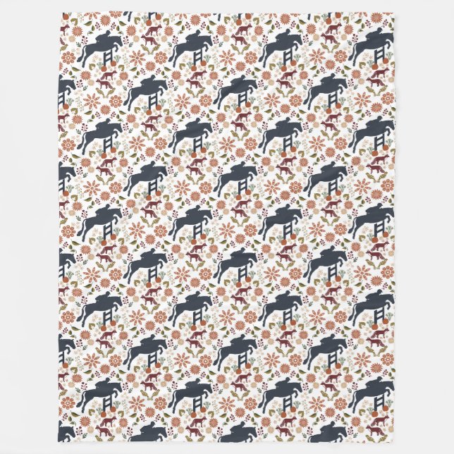 Couverture Polaire Décor équestre Cheval et Rider Fleece Blanket (Devant)