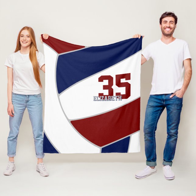 Couverture Polaire décoration de la salle de volley-ball marron blue (En situation)