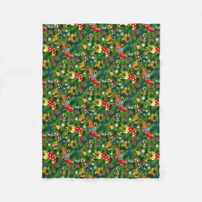 Couverture Polaire Décorations de Noël Motif (Devant)
