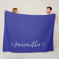 Deep Blue White Short Curly Swash Signature Nom