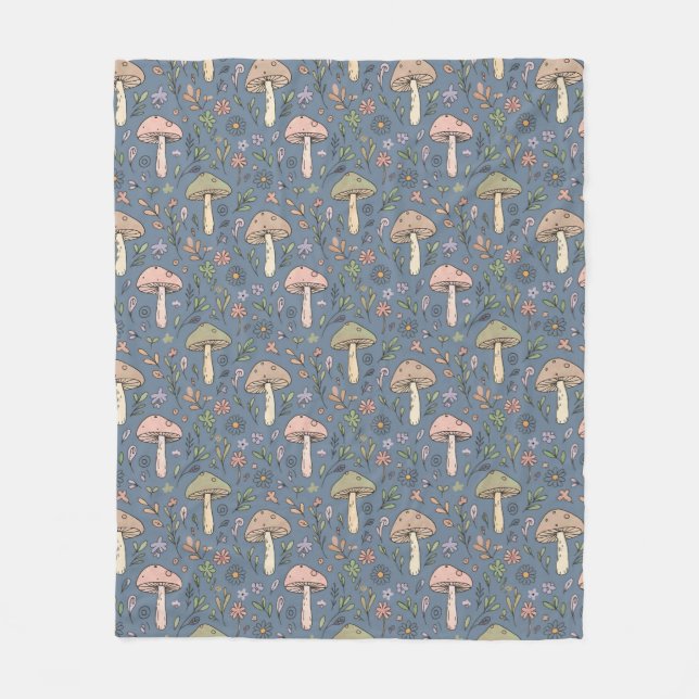 Couverture Polaire Deep Slate Gray Fungi | Cozy Neutral Housewarming (Devant)