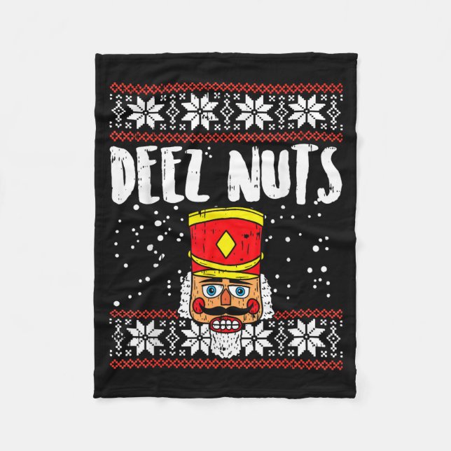 Couverture Polaire Deez Nuts Nutcracker Funny Ugly Christmas Sweater  (Devant)