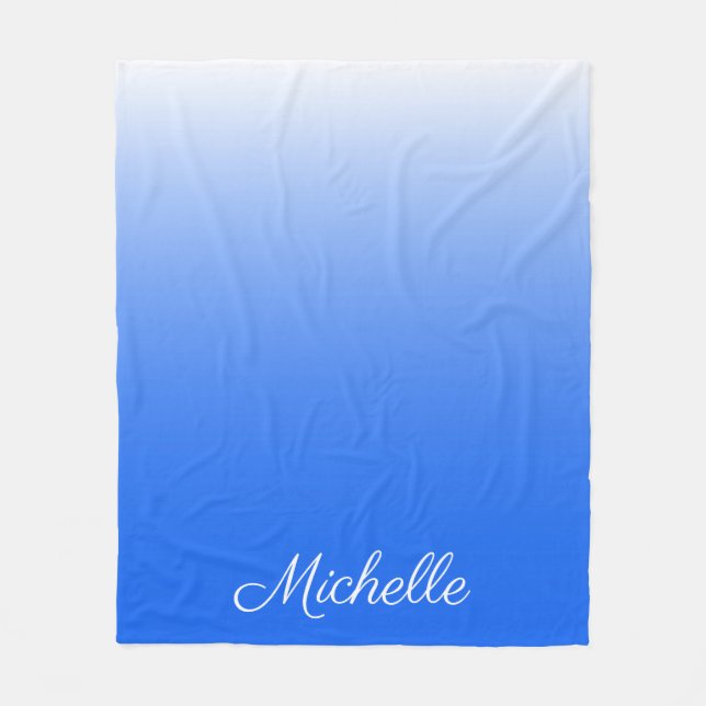 Couverture Polaire dégradé personnalisé ombre électrique bleu (Devant)
