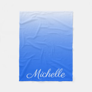 Couverture Polaire dégradé personnalisé ombre électrique bleu